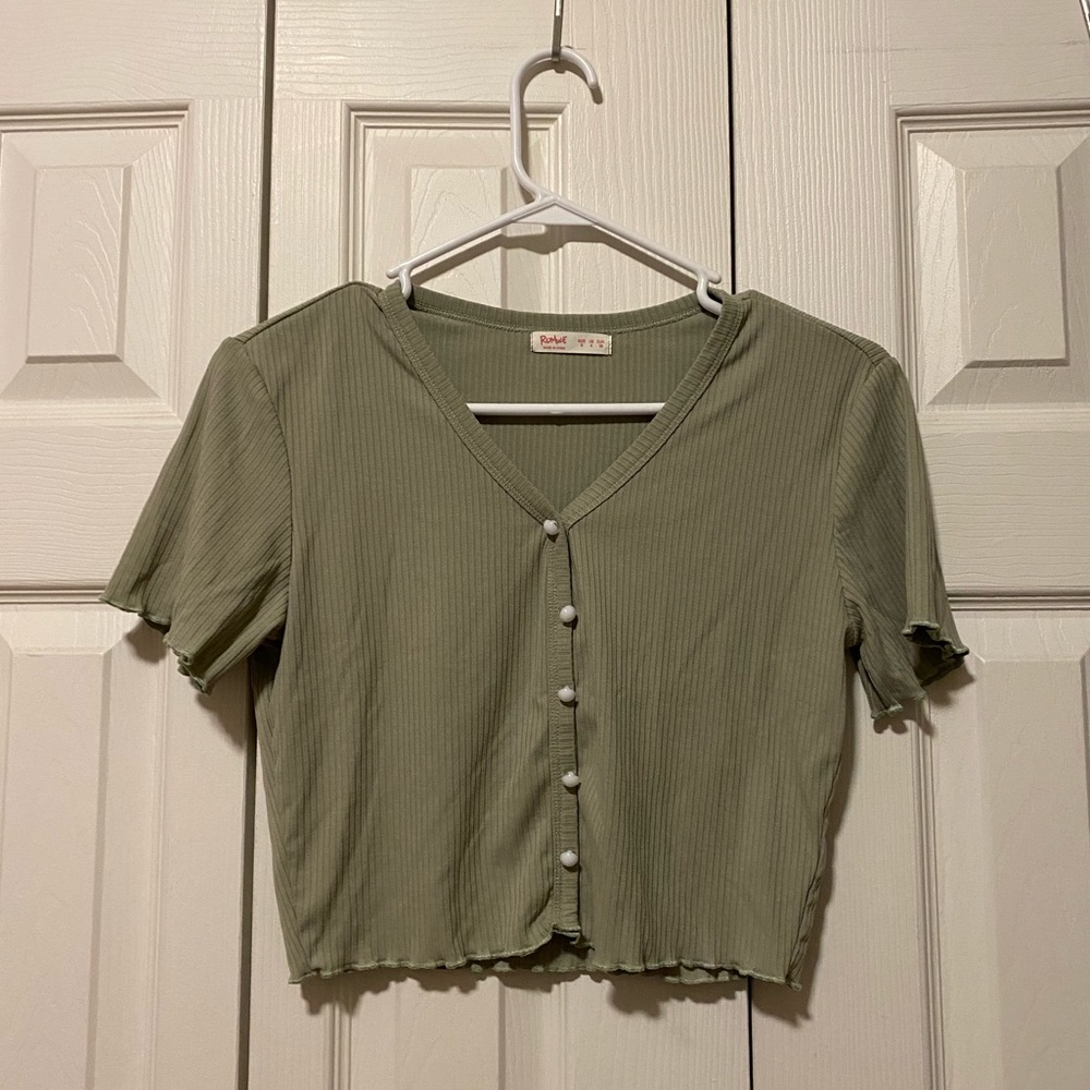 Sage Short Sleeve Crop Top